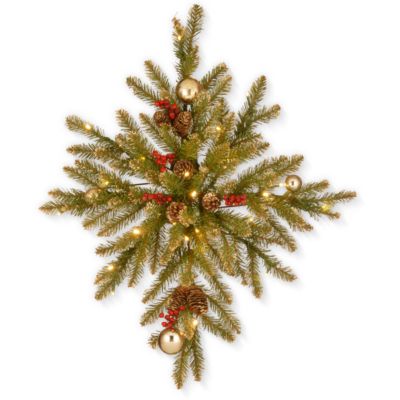 National Tree Company - 32" Gold Dunhill Fir Bethlehem Star w/ 35 Warm White Battery Operated LED Lights