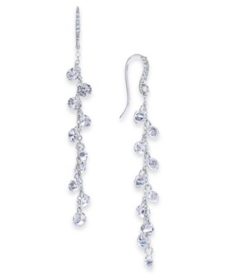INC International Concepts - Silver-Tone Cubic Zirconia Shaky Linear Drop Earrings