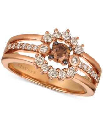 Le Vian - Diamond Halo Three-Row Ring (5/8 ct. t.w.) in 14k Rose Gold