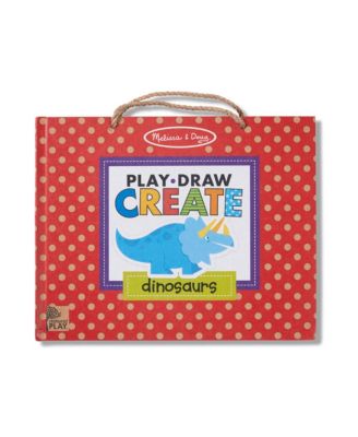 Melissa and Doug - Natural Play: Play, Draw, Create Reusable Drawing Magnet Kit – Dinosaurs 41 Magnets, 5 Dry-Erase Markers