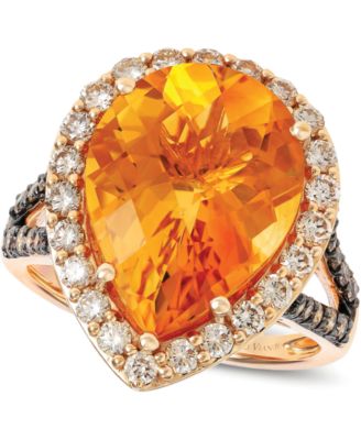 Le Vian - Cinnamon Citrine (6-3/8 ct. t.w.) & Diamond (1 ct. t.w.) Ring in 14k Rose Gold