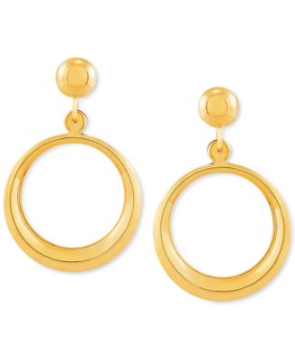 Macy's - Polished Drop Hoop Earrings in 14k Gold