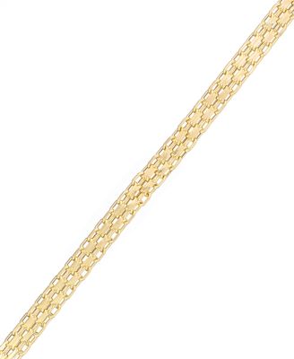 Macy's - 10k Gold Bracelet, Hallow Bismark Chain Bracelet