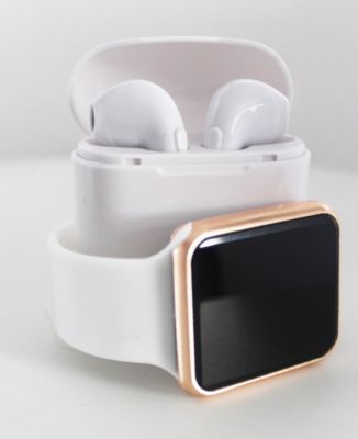 Ztech - Unisex LED Touch Watch and Wireless Headphones with Portable Charging Case Set