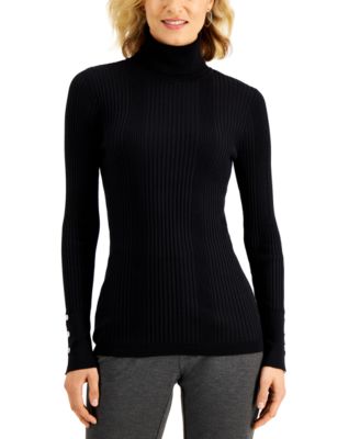 JM Collection - Petite Ribbed Turtleneck Sweater