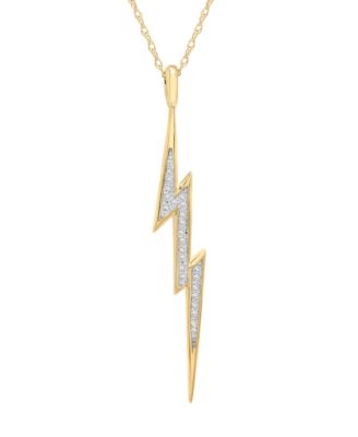 Wrapped - Diamond Lightening Bolt 20" Pendant Necklace (1/10 ct. tw) in 14k Gold