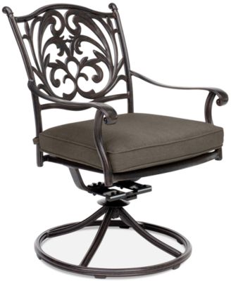 Bernhardt - Set of 4 Chateau Aluminum Outdoor Dining Swivel Rockers with Outdoor Cushion, Created for Macy's