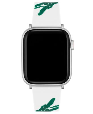 Lacoste - Crocodile Print White Silicone Strap for Apple Watch&reg; 42mm/44mm
