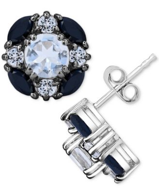 Macy's - Multi-Gemstone Cluster Stud Earrings (3-7/8 ct. t.w.) in Sterling Silver