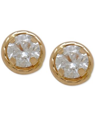 Macy's - Round Cubic Zirconia Stud Earrings in 14k Gold