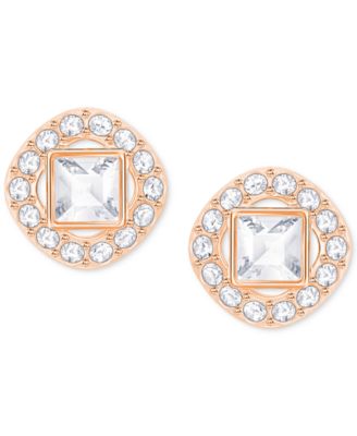 Swarovski - Square Crystal Halo Stud Earrings