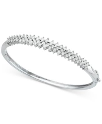 Macy's - Diamond Pyramid Bangle Bracelet (1/2 ct. t.w.) in Sterling Silver