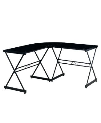 RTA Products - Techni Mobili L-Shaped Glass Computer Desk, Quick Ship