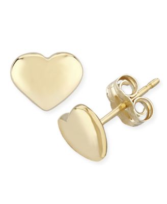Macy's - Flat Heart Stud Earrings Set in 14k Gold (8mm)