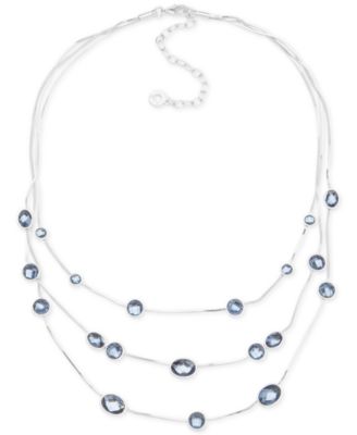 Anne Klein - Stone Embellished Layered Necklace, 15-1/4" + 3" extender