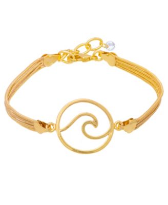 Macy's - Silver Plated Round Wave Bracelet