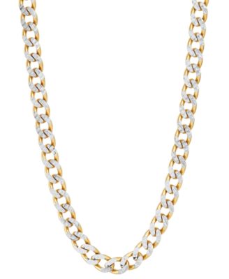 Macy's - Two-Tone Curb Link 22" Chain Necklace in Sterling Silver & 14k Gold-Plate
