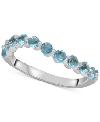 Macy's - Blue Topaz Wave Ring (7/8 ct. t.w.) in Sterling Silver