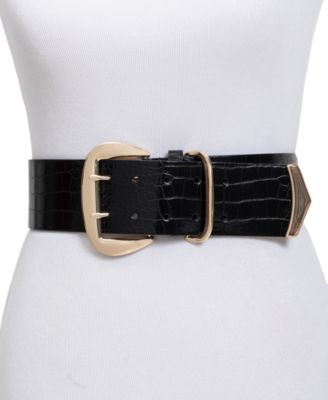 INC International Concepts - Wide Stretch Croc-Embossed Belt