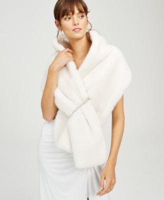 Adrianna Papell - Embellished Faux-Fur Shrug