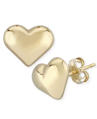 Macy's - Puffed Heart Stud Earrings Set in 14k Gold (10mm)
