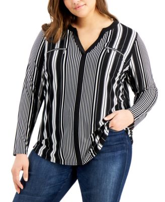 INC International Concepts - Plus Size Zip-Pocket Top
