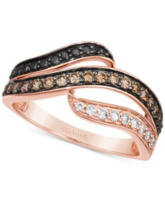 Le Vian - Multicolor Diamond Swirl Ring (1/2 ct. t.w.) in 14k Rose Gold