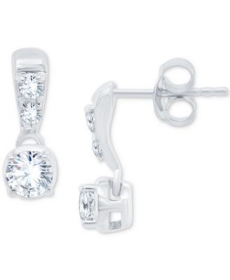 Forever Grown Diamonds - Lab-Created Diamond Drop Earrings (1/4 ct. t.w.) in Sterling Silver