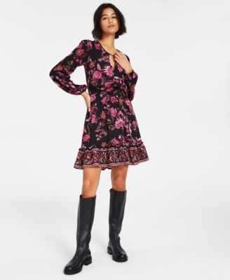 INC International Concepts - Petite Printed A-Line Mini Dress