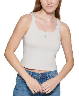 Calvin Klein Jeans - Embroidered Logo Cropped Tank Top