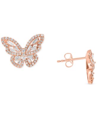 EFFY Collection - Diamond Butterfly Stud Earrings (8-1/5 ct. t.w.) in 14k Rose Gold