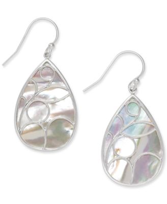 Macy's - Mother of Pearl Caged Teardrop Earrings in Sterling Silver