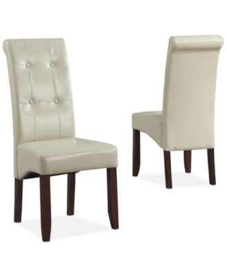 Simpli Home - Set of 2 Tufted Fabric Parson Chairs, Direct Ship