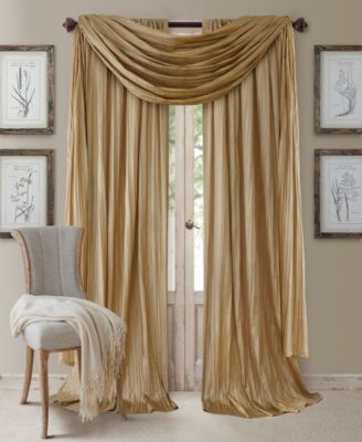 Elrene - Athena Rod Pocket 52" x 84" Pair of Curtain Panels with Scarf Valance, Set of 3