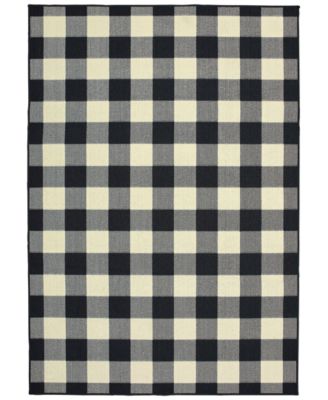 Oriental Weavers - Marina 1932K Black/Ivory 2'5" x 4'5" Indoor/Outdoor Area Rug
