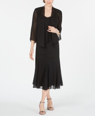 R & M Richards - Dress and Jacket, Embellished Chiffon