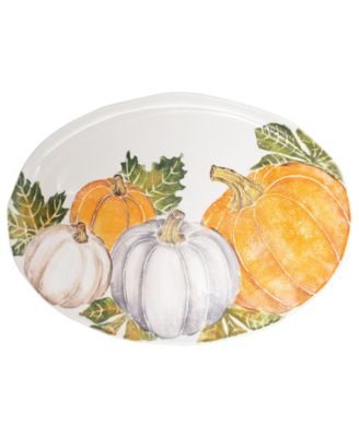 VIETRI - Vietri Pumpkins Large Oval Platter w/ Assorted Pumpkins