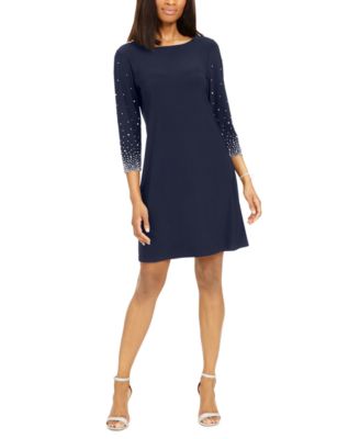 MSK - Embellished-Sleeve Sheath Dress