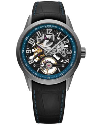 Raymond Weil - Men's Swiss Automatic Freelancer USA Limited Edition Blue Leather Strap Watch 43mm
