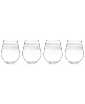 kate spade new york - Library Stripe Stemless White Wine Glasses