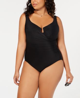 Miraclesuit - Plus Size Escape Underwire Wrap One-Piece Swimsuit