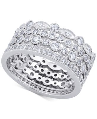 Arabella - 4-Pc. Set Cubic Zirconia Stackable Bands in Sterling Silver