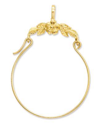 Macy's - 14k Gold Charm Holder, Polished Floral Charm Holder