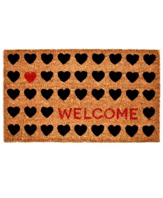 Home & More - Heart Welcome 17" x 29" Coir/Vinyl Doormat