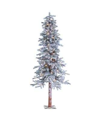 Sterling - 5Ft. Pre-Lit Flocked Alpine Tree with 150 clear lights