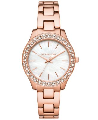 Michael Kors - Women's Liliane Rose Gold-Tone Stainless Steel Bracelet Watch 36mm MK4557