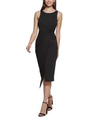 GUESS - Twist-Front Scuba-Crepe Sheath Dress