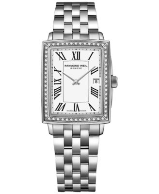 Raymond Weil - Women's Swiss Toccata Diamond (1/4 ct. t.w.) Stainless Steel Bracelet Watch 23x35mm