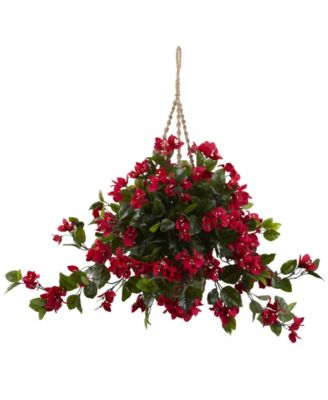 Nearly Natural - Bougainvillea UV-Resistant Indoor/Outdoor Hanging Basket