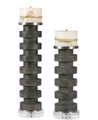 Uttermost - Karun Concrete Candleholders, Set of 2